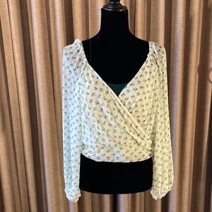 Free People Drapey Mesh Blouse w/ Matching Cami